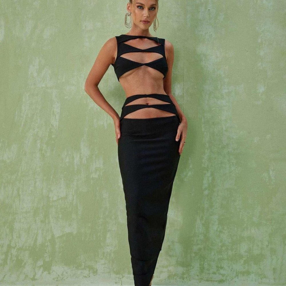 Mew Mews Fashion - Hedwig Cutout Bandage Set - Black - XSmall